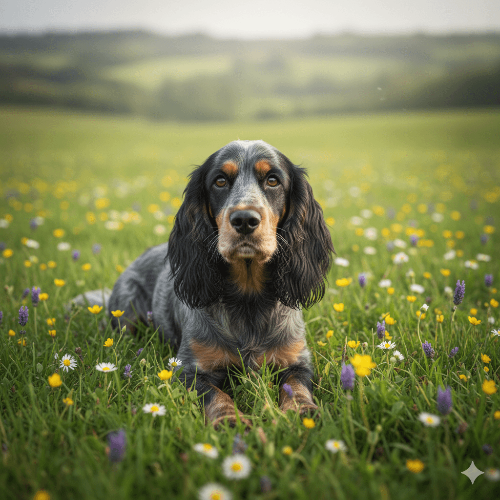 Un magnifique Cocker Spaniel dans un jardin